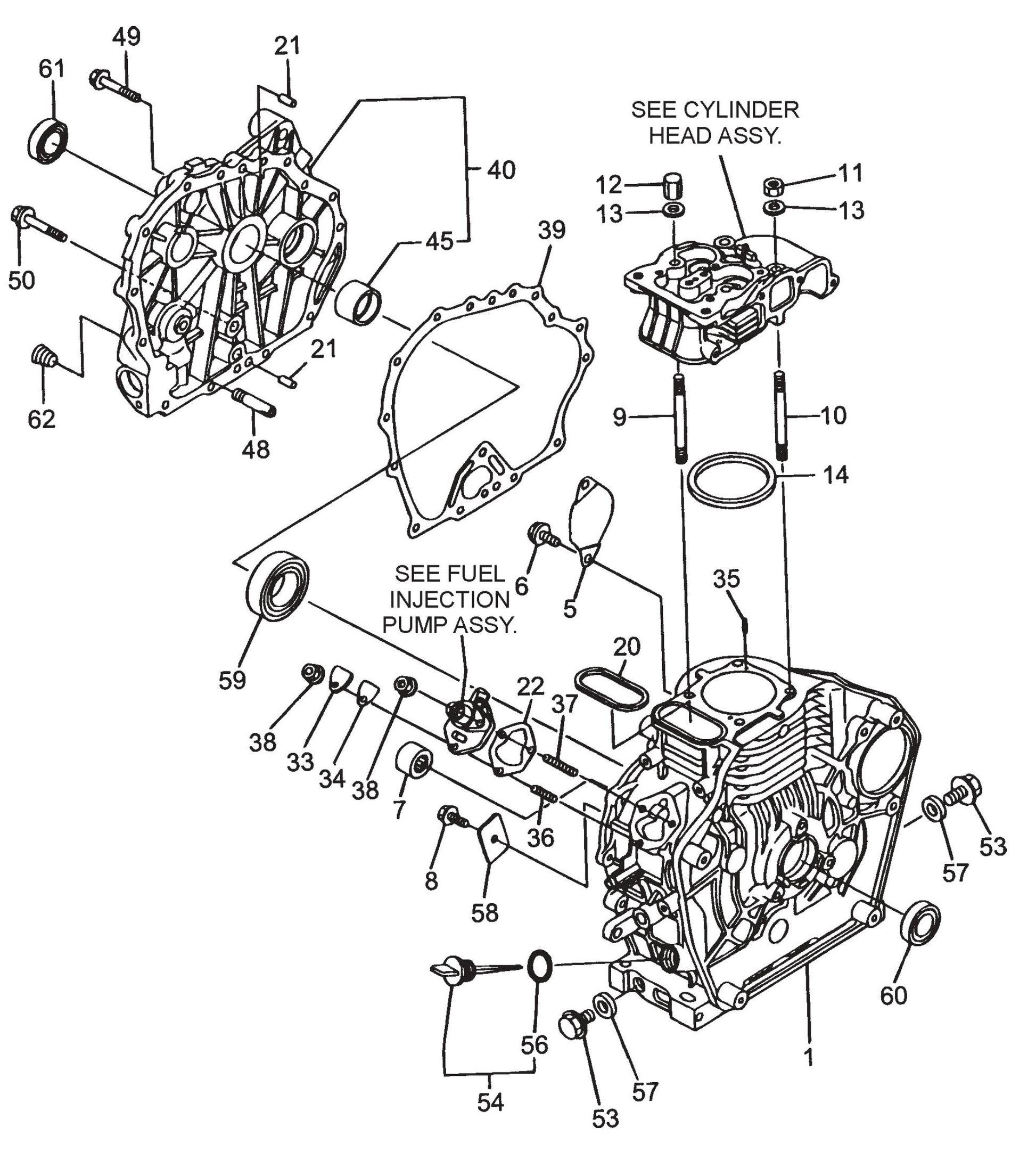 MVC98D2 Cylinder Block Assembly Parts
