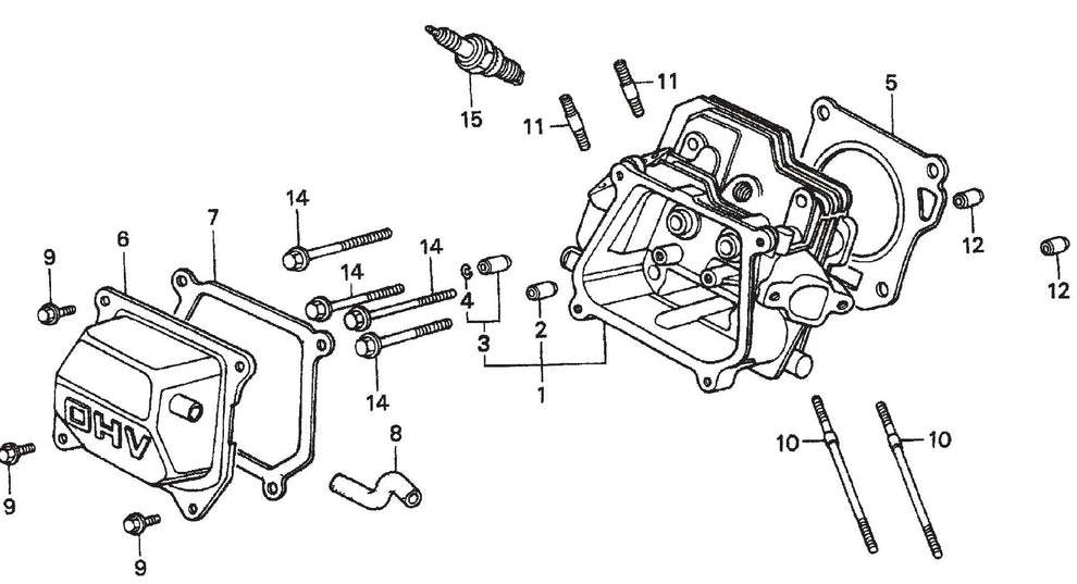 MVC70H/HW Honda GX160K1QMX2 Engine Cylinder Head Assembly Parts
