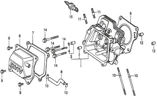 MQ QP204H HONDA GX120K1PX2/GX120U1PX2 Engine Cylinder Head Assembly Parts By Multiquip
