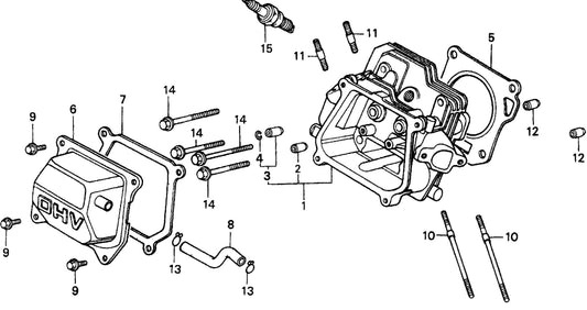 MQ MQD206H HONDA GX120K1QX2 ENGINE Cylinder Head Assembly Parts By Multiquip