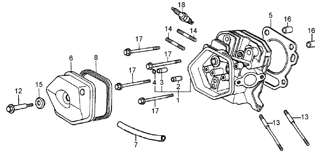 Cylinder Head Assembly Parts For MRH800GS HONDA GX390 Series Engine Vibratory Rollers By Multiquip