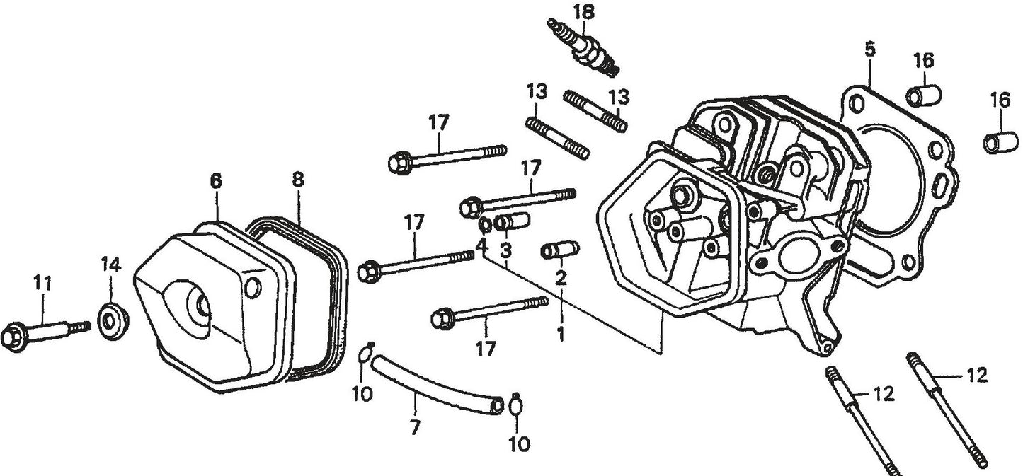 HONDA GX390K1QWT2/GX390U1QWT2 Engine Cylinder Head Assembly Parts For SP1 Street Pro 1 Series By Multiquip