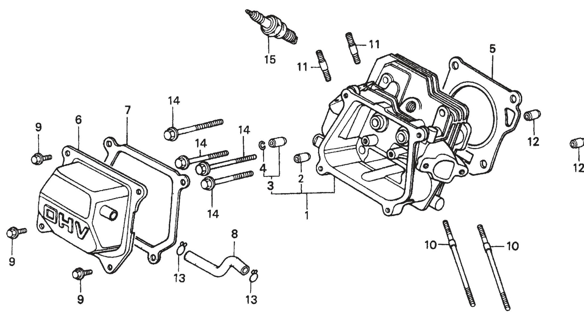 MQ MQD305 / MQD306 / MQD306HA HONDA GX120K1QX2 ENGINE Cylinder Head Assembly Parts By Multiquip
