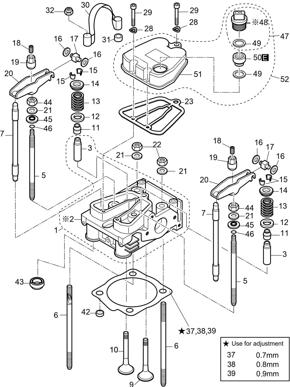 MVH308DZ HATZ 1B30 Engine Cylinder Head Assembly Parts