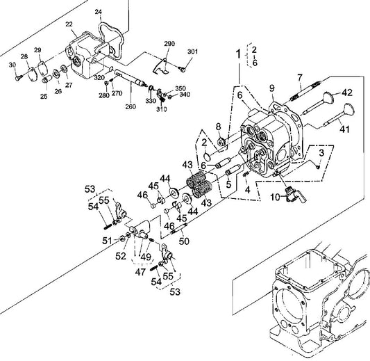  Cylinder Head Assembly Parts For MRH601DS KUBOTA EA330 Engine Vibratory Rollers By Multiquip