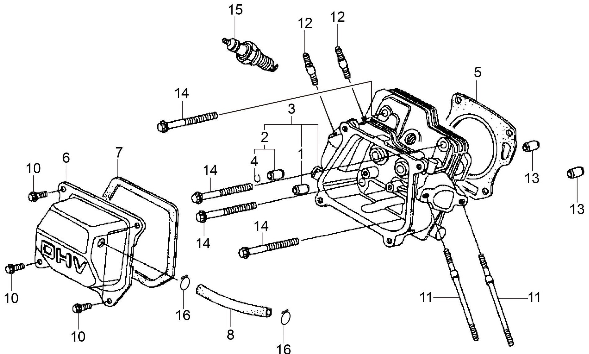 MVH128GH Honda GX160UT2SCM Cylinder Head Assembly Parts