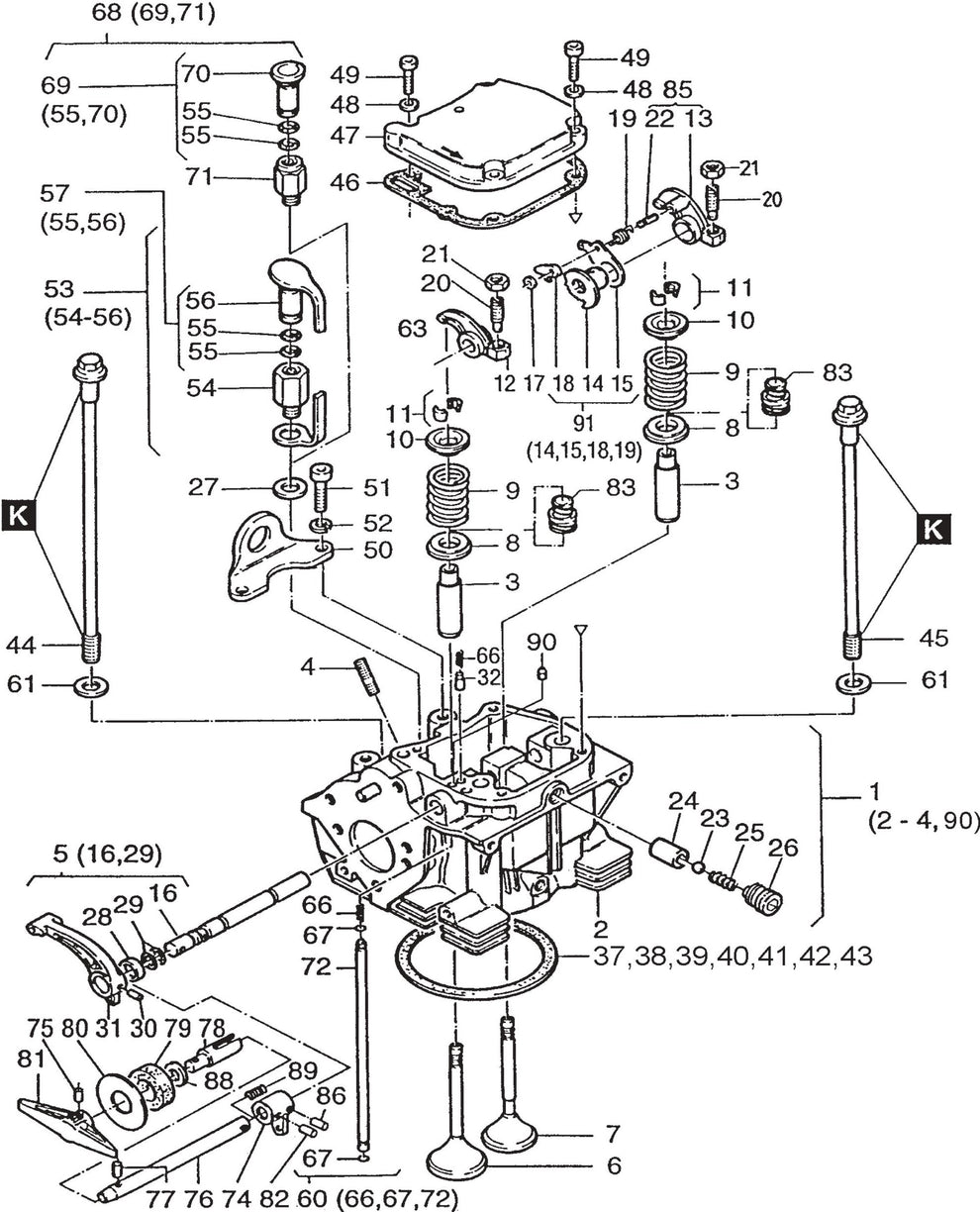 MVH502DSB HATZ 1D81S Engine Cylinder Head Assembly Parts