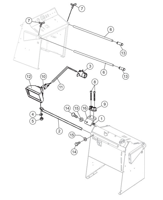 Handle and Light Assembly Parts-SP303516, SP303520, SP303526, SP303530 35 HP WISCONSIN DIESEL ENGINE