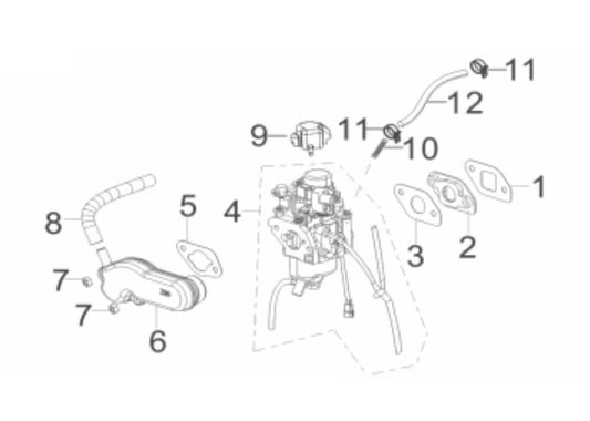 BE1200I Inverter Generator Carburetor Assembly Parts by BE Power Equipment