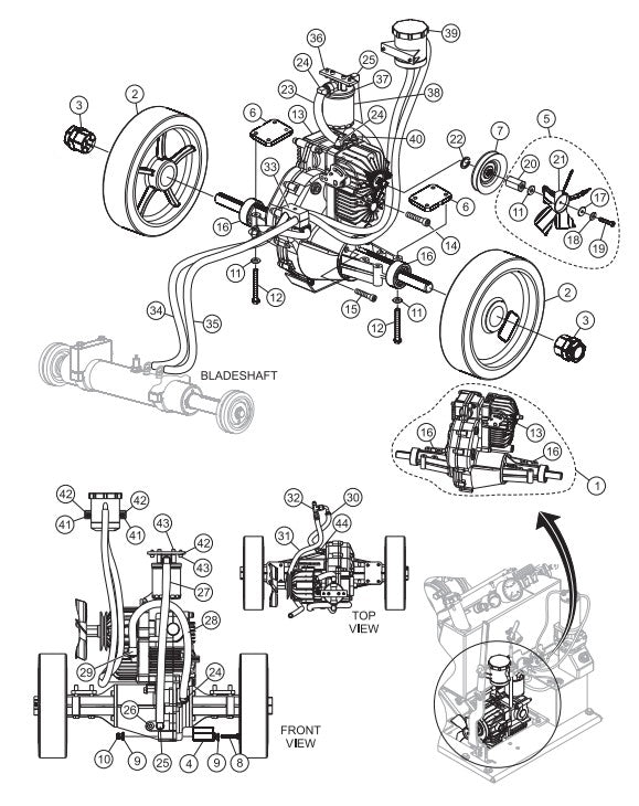 Drive Assembly Parts-SP303516, SP303520, SP303526, SP303530 35 HP WISCONSIN DIESEL ENGINE