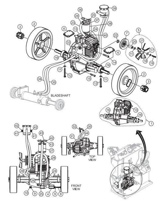 Drive Assembly Parts-SP303516, SP303520, SP303526, SP303530 35 HP WISCONSIN DIESEL ENGINE