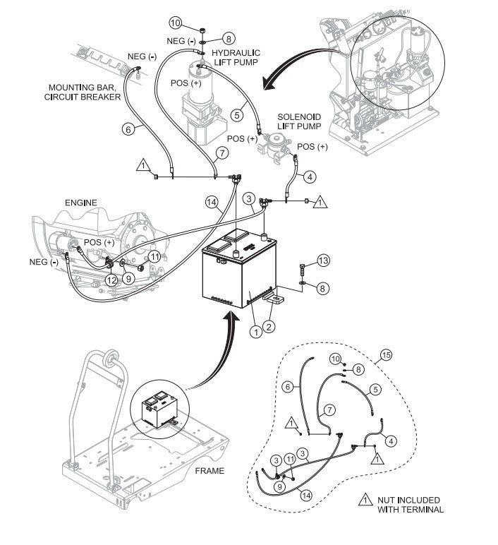 Battery Assembly Parts-SP303516, SP303520, SP303526, SP303530 35 HP WISCONSIN DIESEL ENGINE