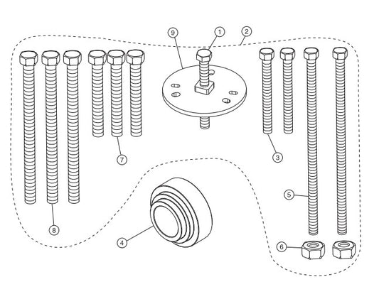 Seal Sleeve Puller/Seal Installation Tool Assembly Parts-SP303516, SP303520, SP303526, SP303530 35 HP WISCONSIN DIESEL ENGINE