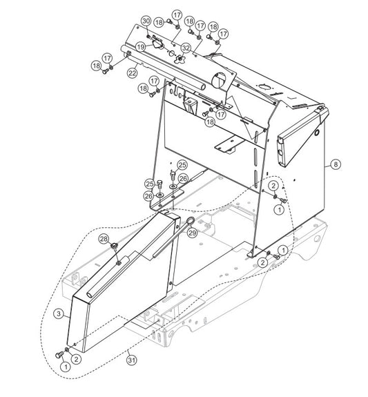 Console/Sheet Metal Assembly Parts-SP303516, SP303520, SP303526, SP303530 35 HP WISCONSIN DIESEL ENGINE