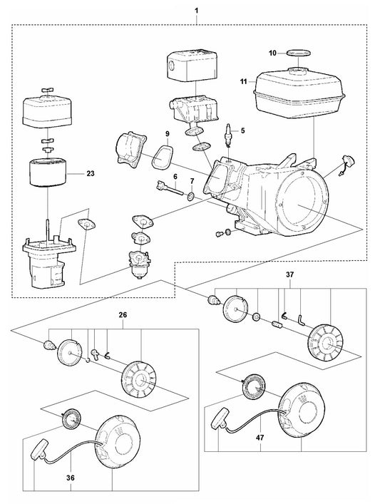 LF 130 LT Petrol Engine-Honda GX 160 UT2 SXS4 OH Assembly Parts by Husqvarna
