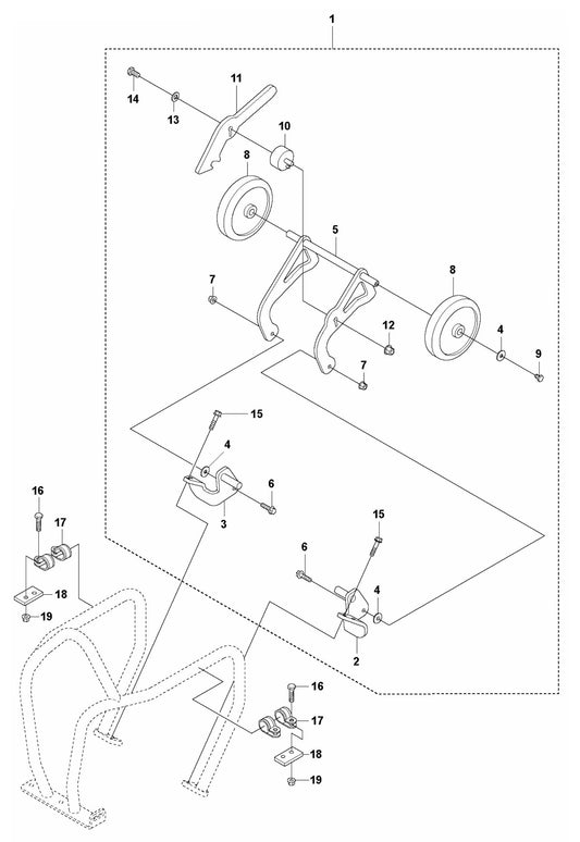LF 130 LT Petrol Transport Device Assembly Parts by Husqvarna