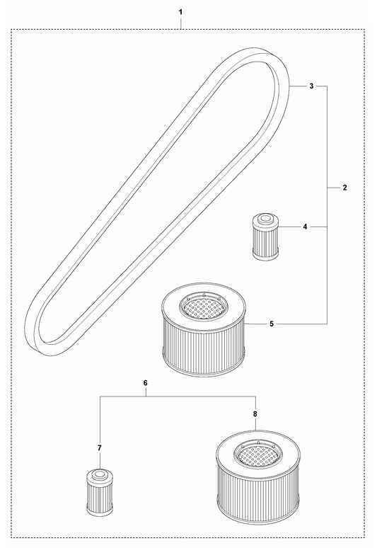 LF 130 LT Diesel Start Up Kit -Hatz Assembly Parts by Husqvarna