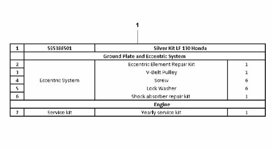 LF 130 LT Diesel Silver Kit-Honda Assembly Parts by Husqvarna