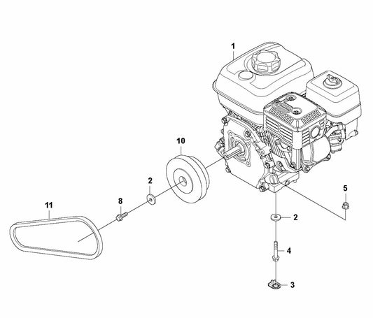 LF 130 LT Diesel Engine Installation-Honda Assembly Parts by Husqvarna