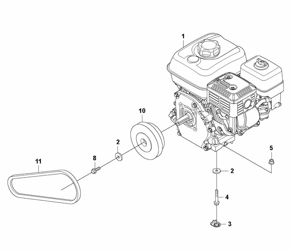 LF 130 LT Diesel Engine Installation-Honda Assembly Parts by Husqvarna