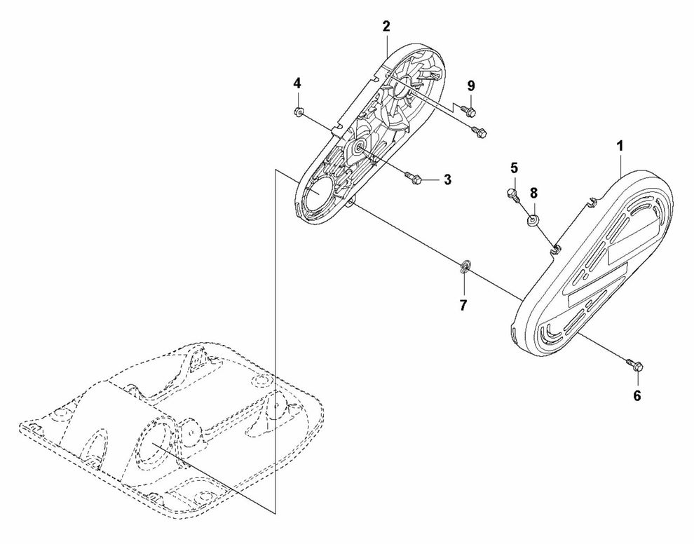 LF 130 LT Diesel Belt Guard -Honda Assembly Parts by Husqvarna