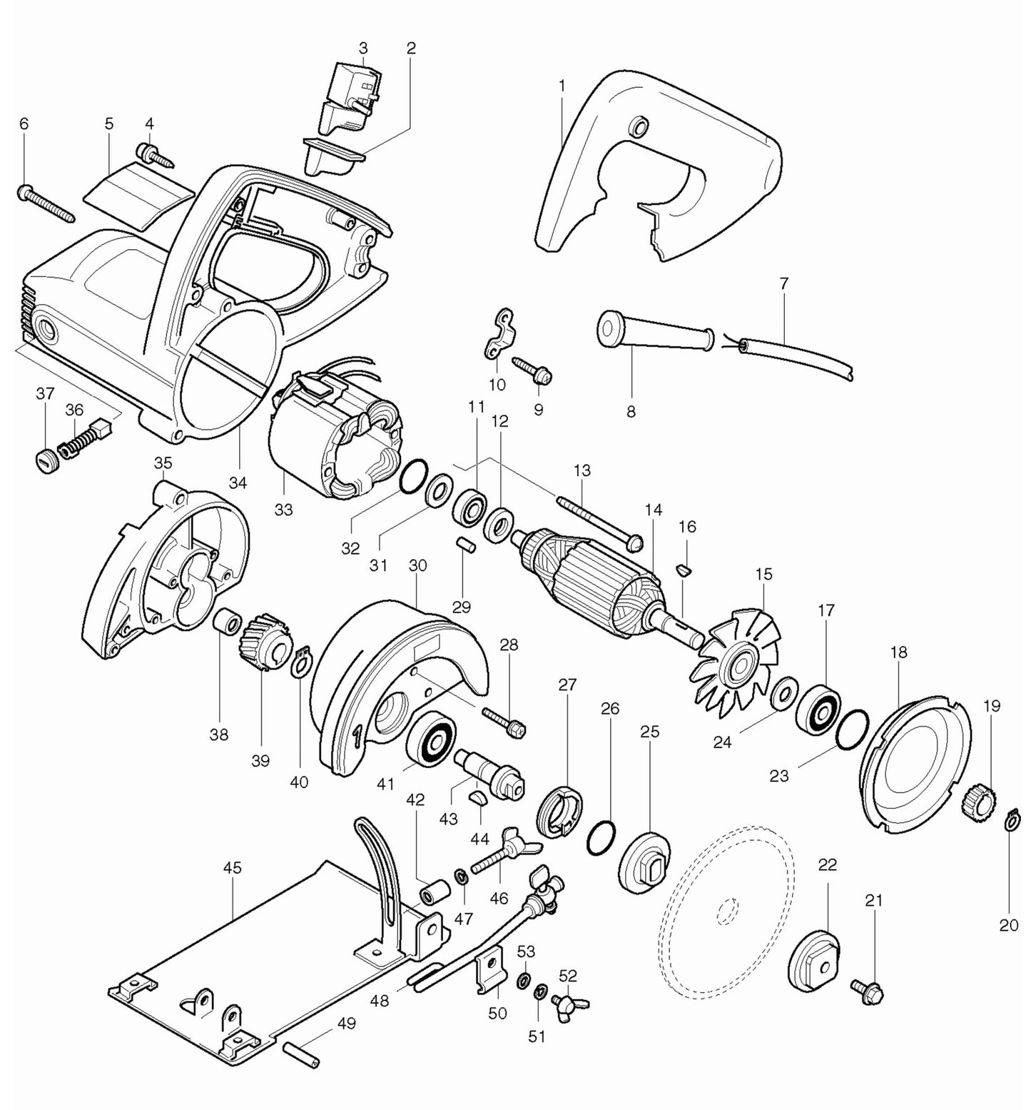 4100NH 12A 4-3/8 Masonry Saw Assembly Parts