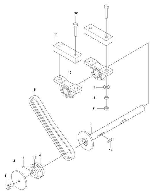 Soff Cut 4000 Blade Shaft Assembly Parts by Husqvarna