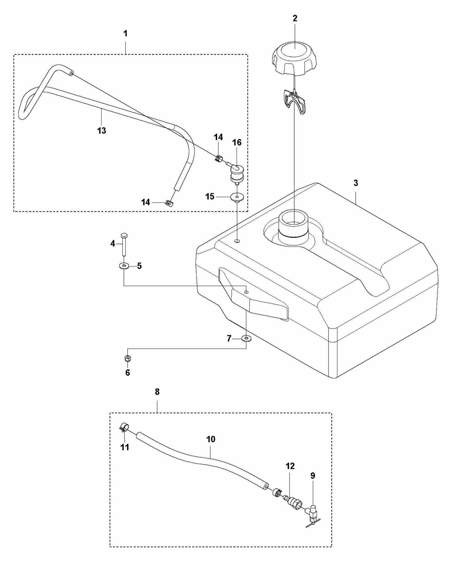 Soff Cut 4000 Fuel Tank Assembly Parts by Husqvarna