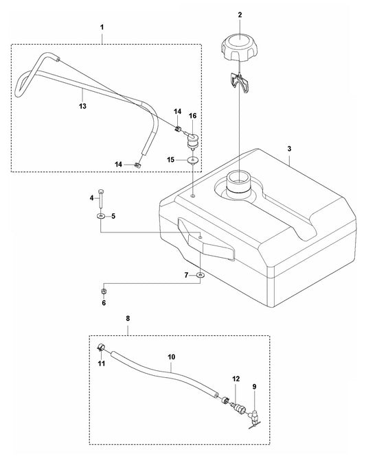 Soff Cut 4000 Fuel Tank Assembly Parts by Husqvarna