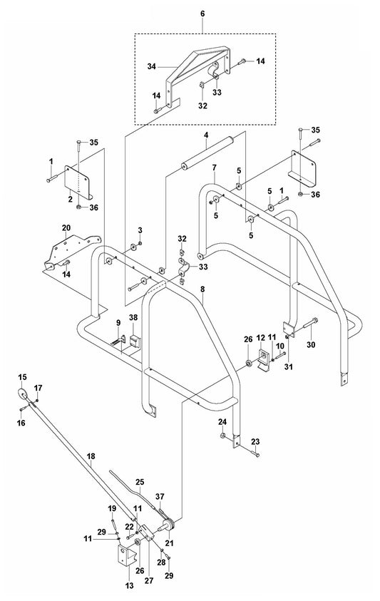 Soff Cut 4000 Rollcage and Lifting System Assembly Parts by Husqvarna