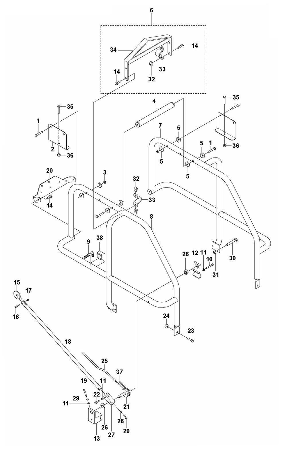 Soff Cut 4000 Rollcage and Lifting System Assembly Parts by Husqvarna