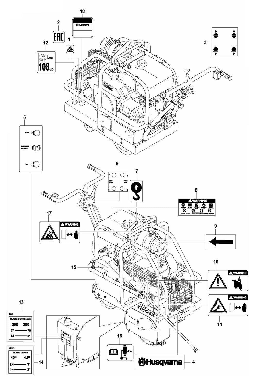 Soff Cut 4000 Decals Assembly Parts by Husqvarna