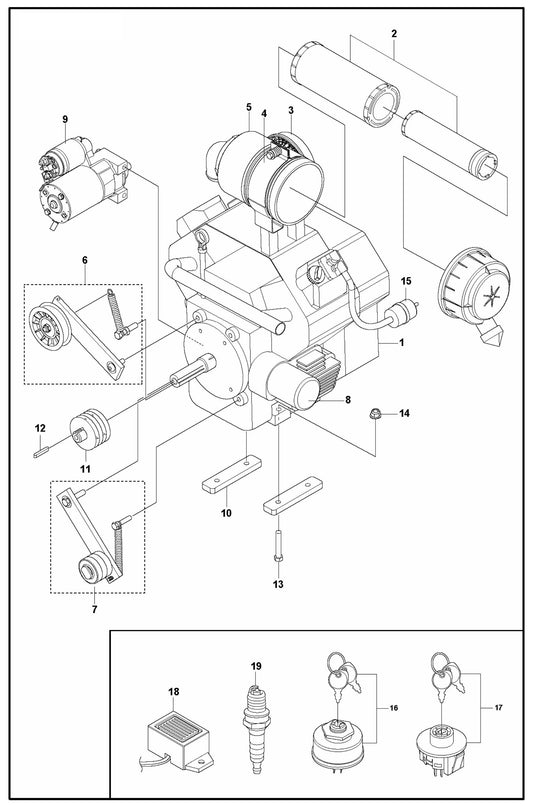 Soff Cut 4000 Engine Assembly Parts by Husqvarna