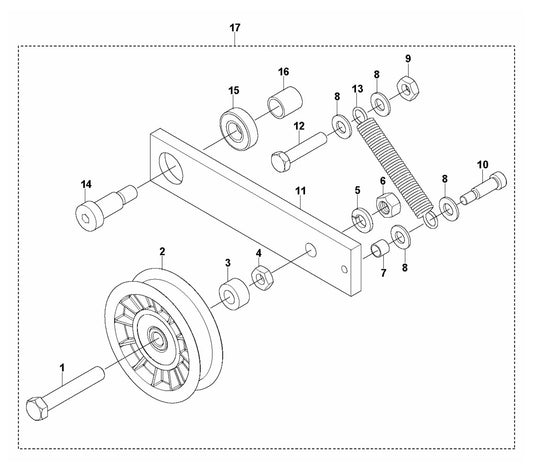 Soff Cut 4000 Pump Idler Pulley Assembly Parts by Husqvarna