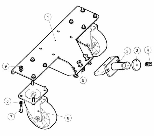 BMS 220ADB Trolley Assembly Parts By Husqvarna