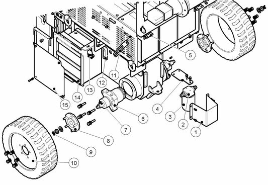 BMS 220ADB Rear Wheel Assembly Parts By Husqvarna