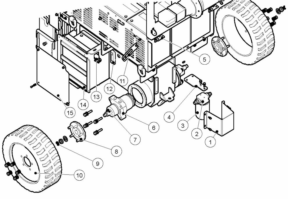 BMS 220ADB Rear Wheel Assembly Parts By Husqvarna