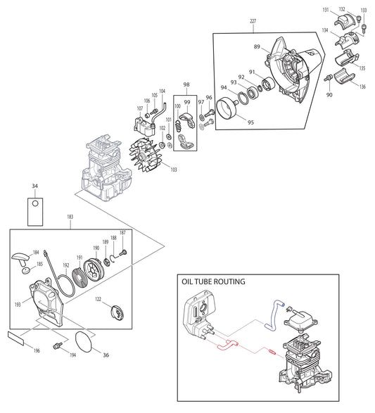 EM2650LH, EM2652LHN Clutch, Flywheel, Starter Assembly Parts