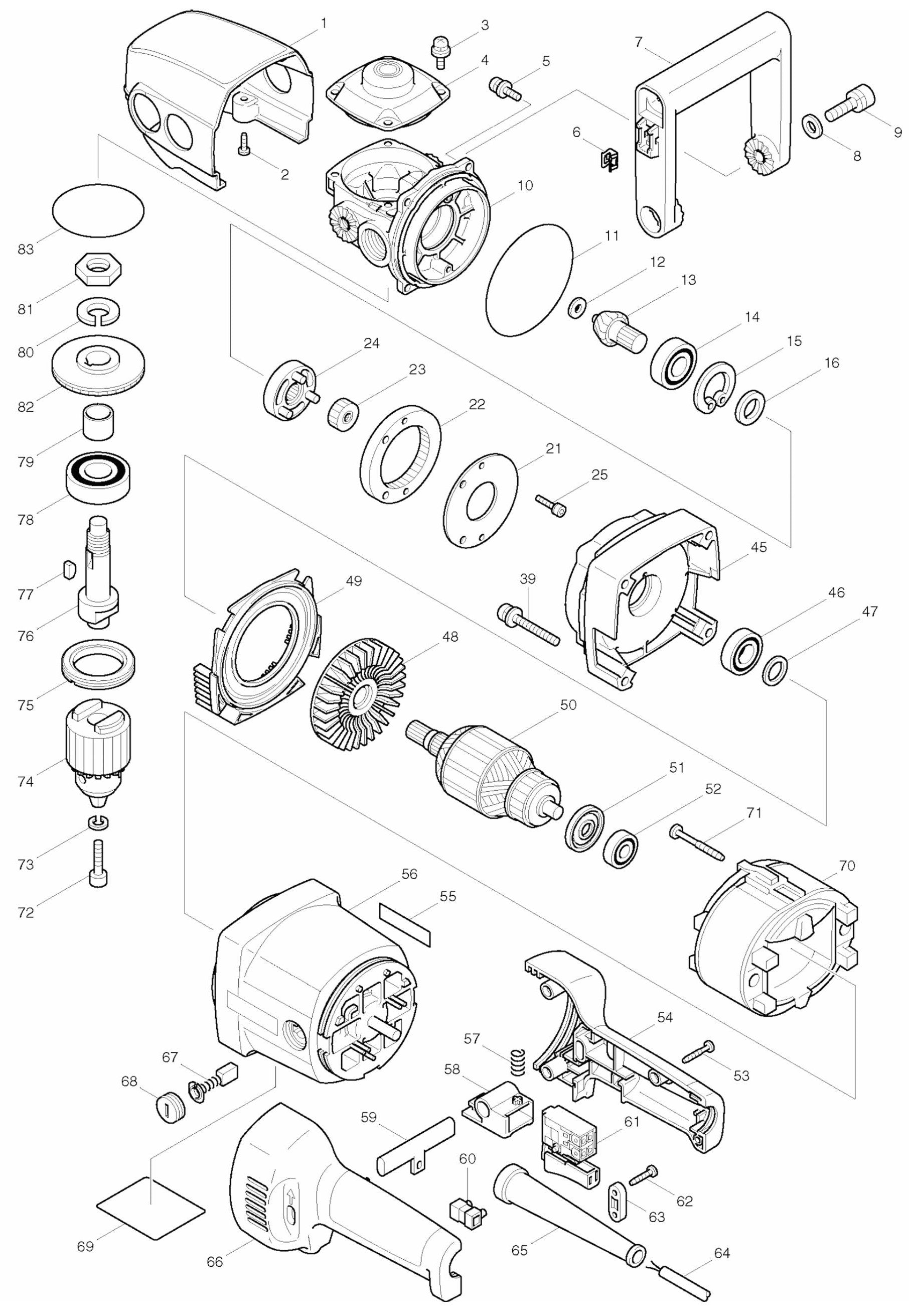 DA4030 Drill Assembly Parts By Makita
