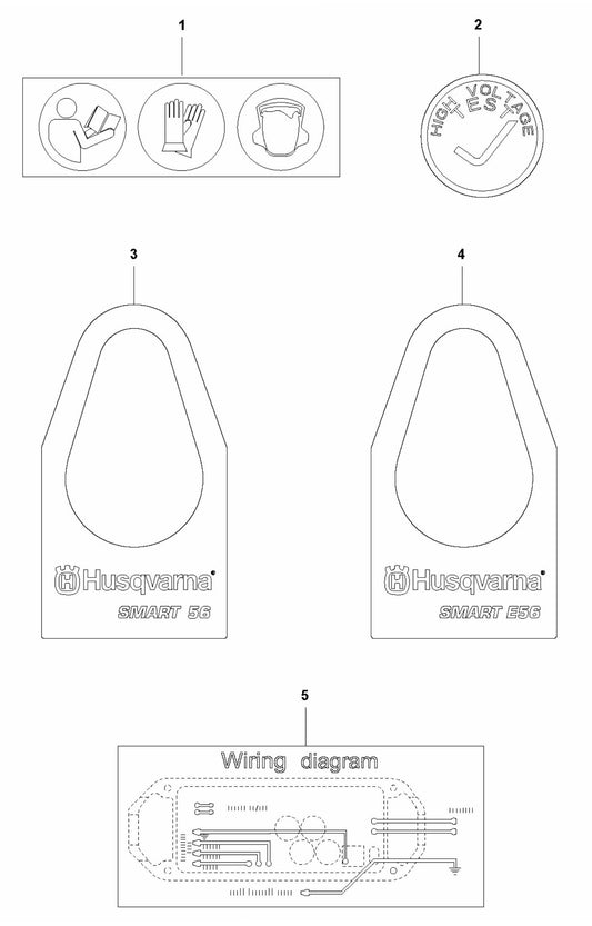 SMART 56/SMART 56E Decals Assembly Parts by husqvarna