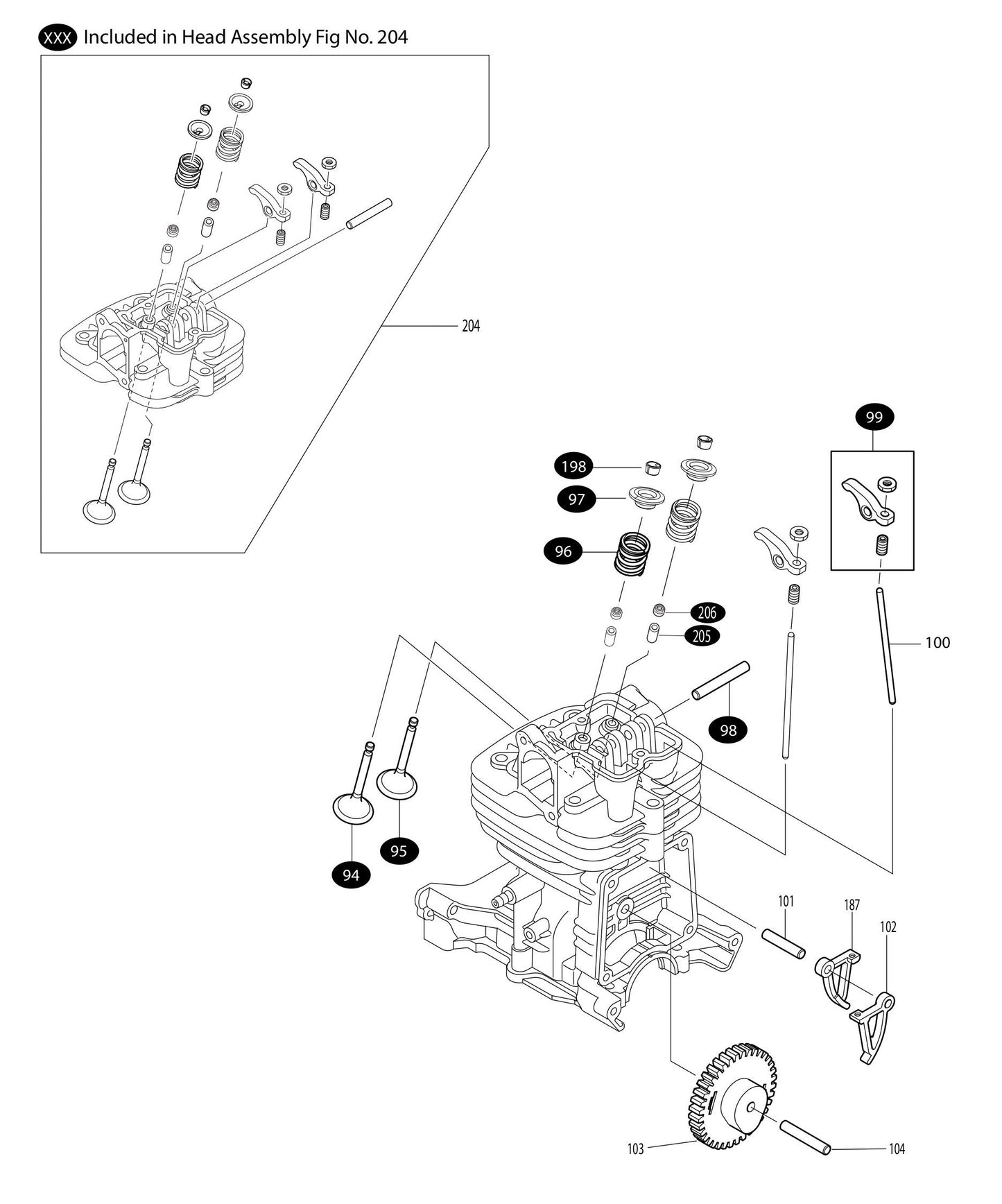 BBX7600N Valves, Head Assembly Parts
