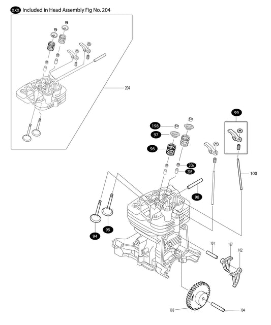 BBX7600N Valves, Head Assembly Parts