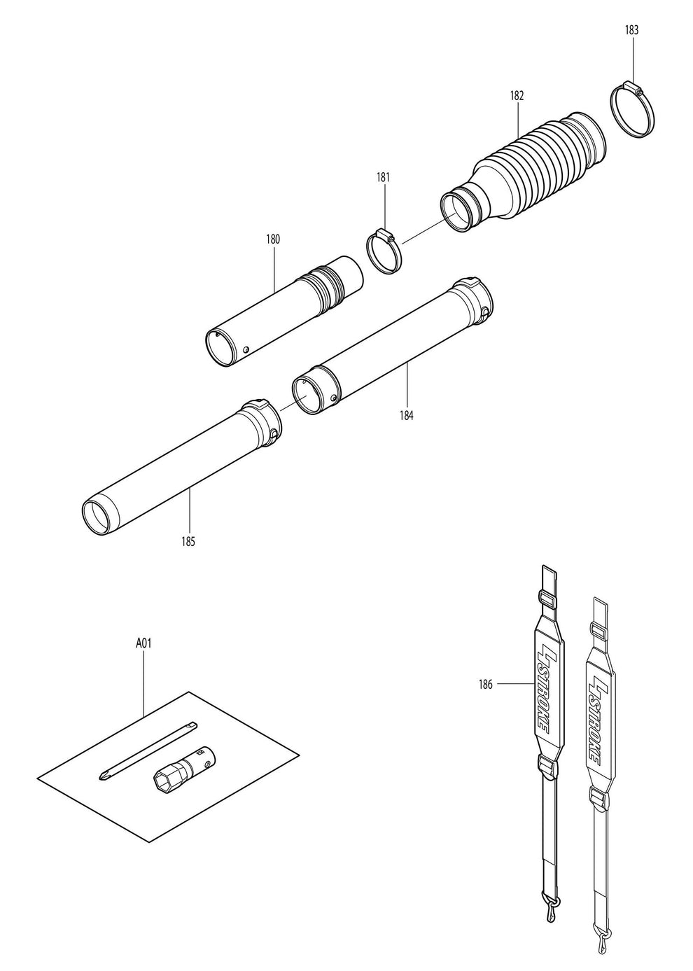 BBX7600N Tube Assembly Parts