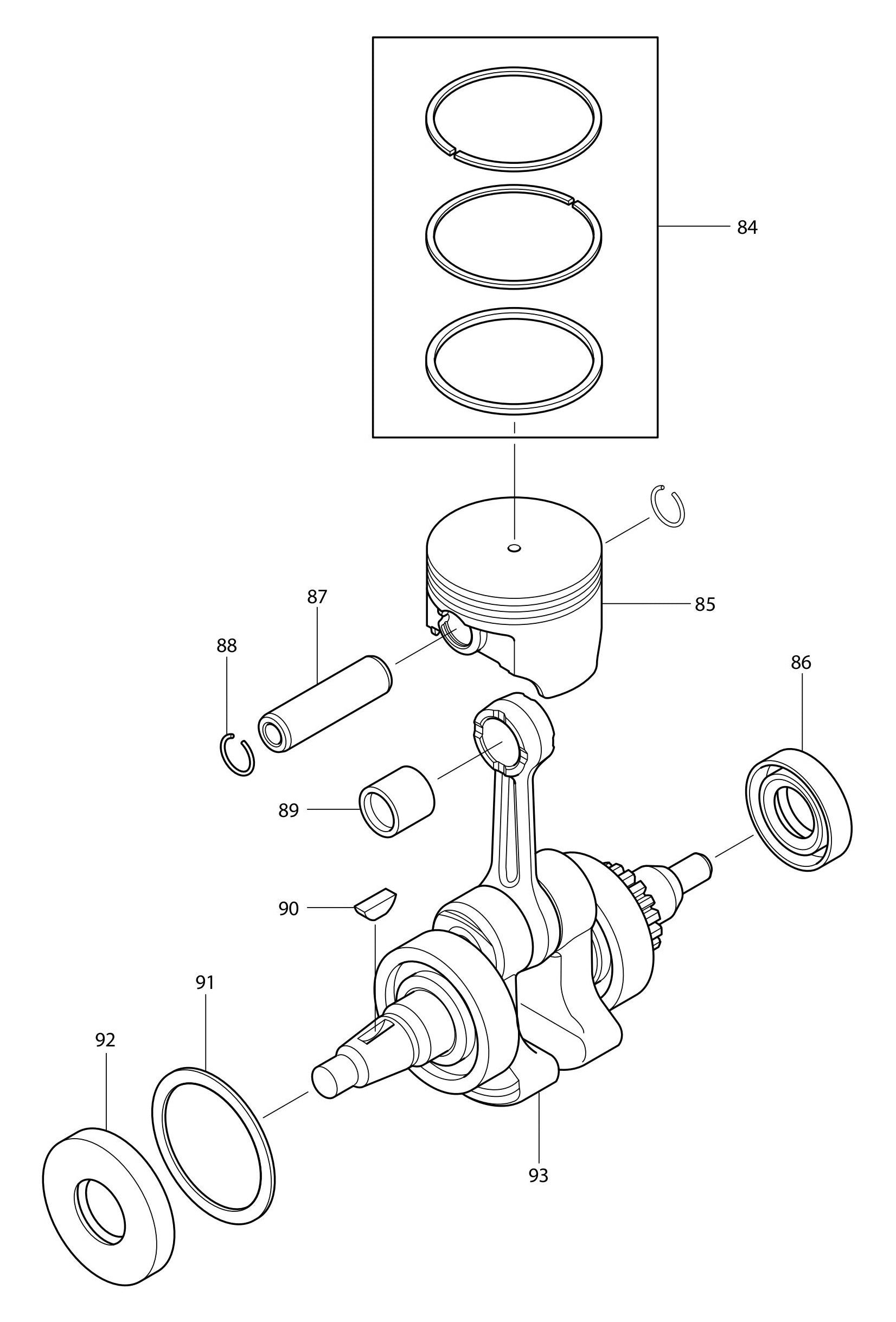 BBX7600N Piston Assembly Parts