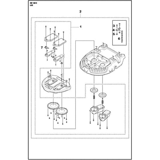 Lid Parts For DE 130 H Parts By Husqvarna