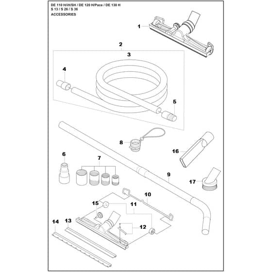 Accessories Parts For DE 130 H Parts By Husqvarna