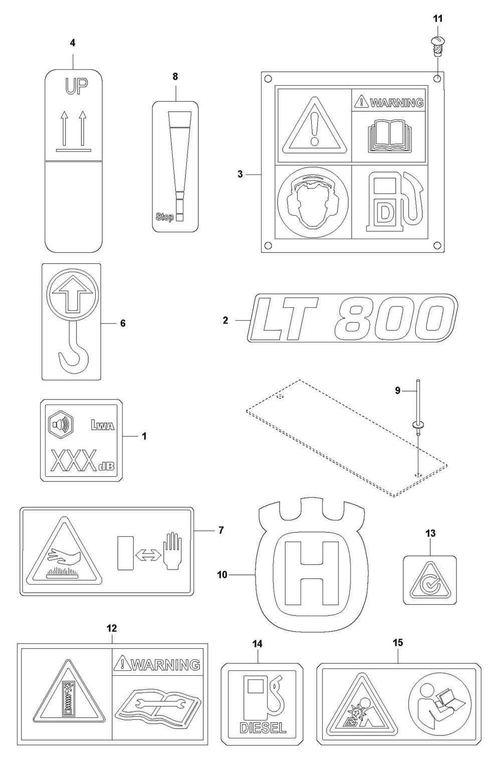 LT 800 Decals Assembly Parts By Husqvarna