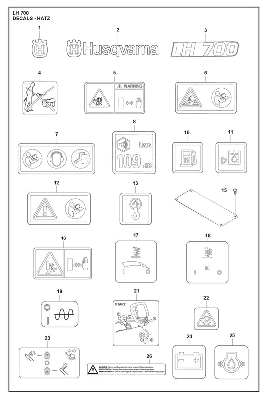Decals - Hatz Parts For LH 700 By Husqvarna