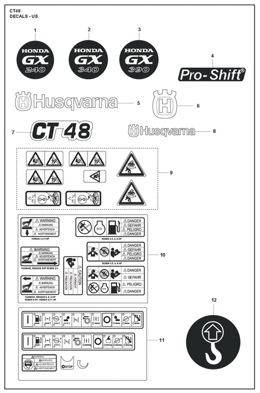 Decals - US Parts For CT 48 By Husqvarna