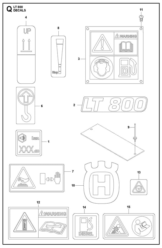 Decals Parts For LT800 Jumping Jack Rammer By Husqvarna